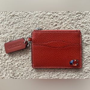 Coactopia Wavy Zip Card Case With Key Ring In Coachtopia Leather